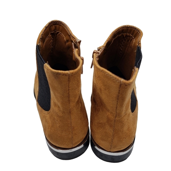 Nine West | Cognac Brown Suede Almond Toe Southwestern Ankle Booties Women's 7 - Picture 4 of 13